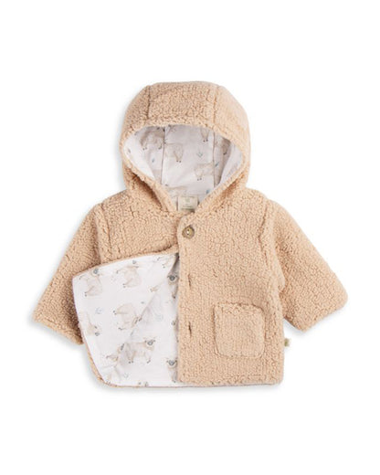 Tiny Twig Beige Winter Wear Hoodie-Solid-Jersey-For Infants