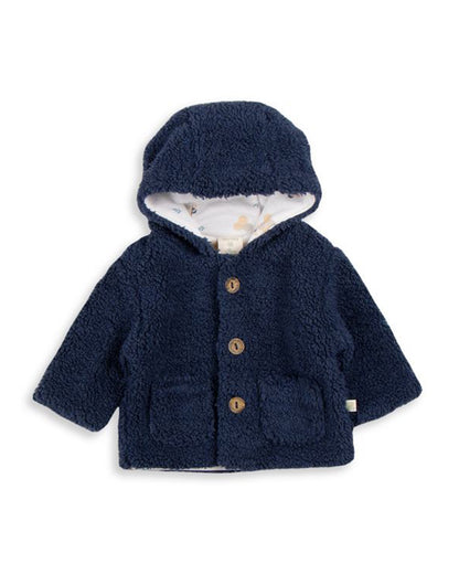 Tiny Twig Navy Blue Winter Wear Hoodie-Solid-Jersey-For Infants