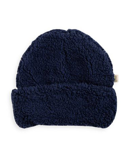 Tiny Twig Navy Blue Winter Wear Cap-Solid-Jersey-For Infants