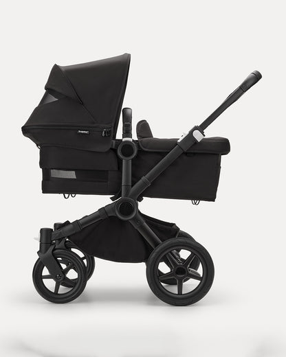 Bugaboo Donkey 5 Mono Stroller & Carry Cot Travel System-Converts From Single To Double in Three Clicks-With Side Luggage Basket-For 0 to 4Y (Upto 22 Kg)-Midnight Black