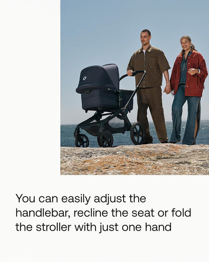 Bugaboo Fox 5 Renew Stroller-Convertible 2 in 1 Seat With Carry Cot Mode-Height Adjustable Parent Handle Bar-Reversible & Flat Reclining Seat-One Hand Fold-All Terrain Wheels-2 Year Warranty-For 0 to 4Y (Upto 22 Kg)-Heritage Black