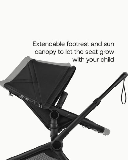 Bugaboo Fox 5 Renew Stroller-Convertible 2 in 1 Seat With Carry Cot Mode-Height Adjustable Parent Handle Bar-Reversible & Flat Reclining Seat-One Hand Fold-All Terrain Wheels-2 Year Warranty-For 0 to 4Y (Upto 22 Kg)-Moon Grey