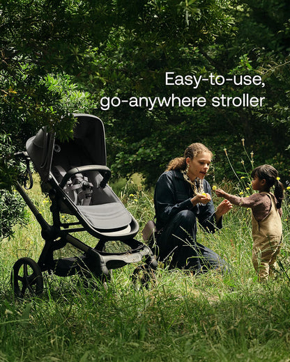 Bugaboo Fox 5 Renew Stroller-Convertible 2 in 1 Seat With Carry Cot Mode-Height Adjustable Parent Handle Bar-Reversible & Flat Reclining Seat-One Hand Fold-All Terrain Wheels-2 Year Warranty-For 0 to 4Y (Upto 22 Kg)-Heritage Black