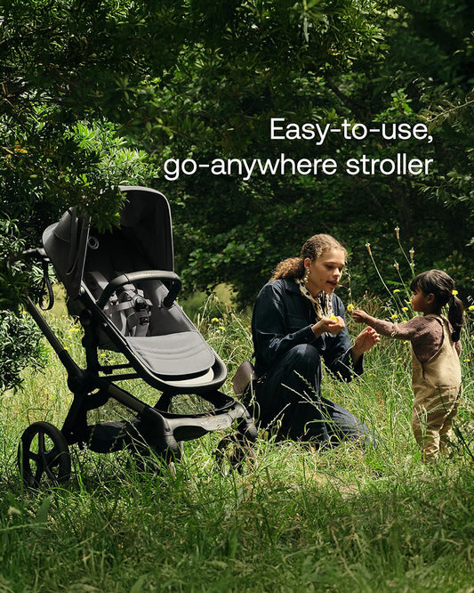 Bugaboo Fox 5 Renew Stroller-Convertible 2 in 1 Seat With Carry Cot Mode-Height Adjustable Parent Handle Bar-Reversible & Flat Reclining Seat-One Hand Fold-All Terrain Wheels-2 Year Warranty-For 0 to 4Y (Upto 22 Kg)-Heritage Black