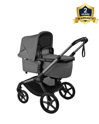 Bugaboo Fox 5 Renew Stroller-Convertible 2 in 1 Seat With Carry Cot Mode-Height Adjustable Parent Handle Bar-Reversible & Flat Reclining Seat-One Hand Fold-All Terrain Wheels-2 Year Warranty-For 0 to 4Y (Upto 22 Kg)-Moon Grey