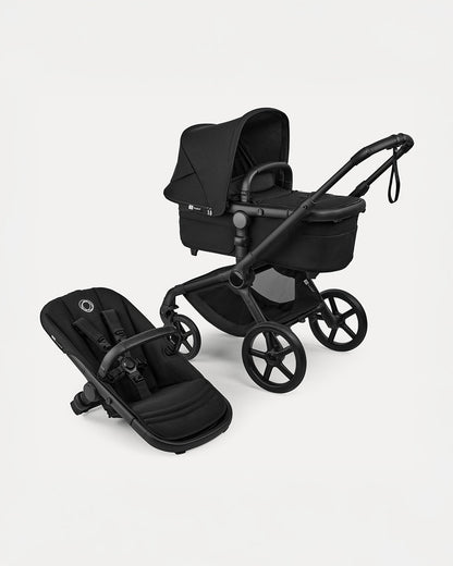 Bugaboo Fox 5 Renew Stroller-Convertible 2 in 1 Seat With Carry Cot Mode-Height Adjustable Parent Handle Bar-Reversible & Flat Reclining Seat-One Hand Fold-All Terrain Wheels-2 Year Warranty-For 0 to 4Y (Upto 22 Kg)-Heritage Black