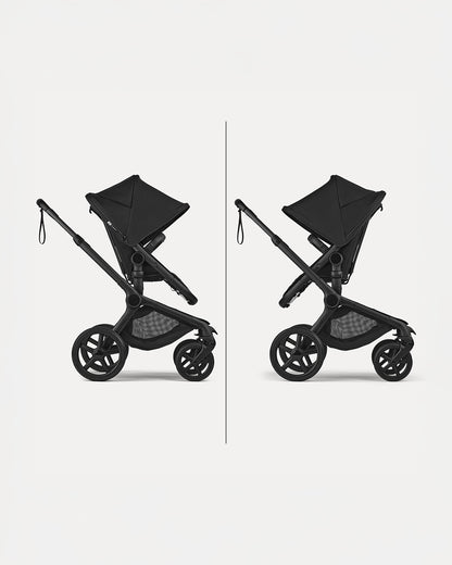 Bugaboo Fox 5 Renew Stroller-Convertible 2 in 1 Seat With Carry Cot Mode-Height Adjustable Parent Handle Bar-Reversible & Flat Reclining Seat-One Hand Fold-All Terrain Wheels-2 Year Warranty-For 0 to 4Y (Upto 22 Kg)-Heritage Black