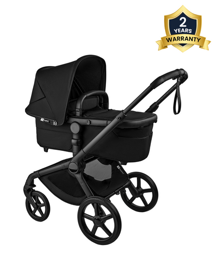 Bugaboo Fox 5 Renew Stroller-Convertible 2 in 1 Seat With Carry Cot Mode-Height Adjustable Parent Handle Bar-Reversible & Flat Reclining Seat-One Hand Fold-All Terrain Wheels-2 Year Warranty-For 0 to 4Y (Upto 22 Kg)-Heritage Black