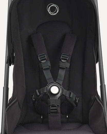Bugaboo Dragonfly Lightweight Stroller-Unique & Patented One Hand Fold-Reversible & Flat Reclining Seat-Height Adjustable Parent Handle Bar-Travel System Compatible-Extra Large Storage Basket With Removable Bag-2 Years Warranty-For 0 to 4Y-Midnight Black