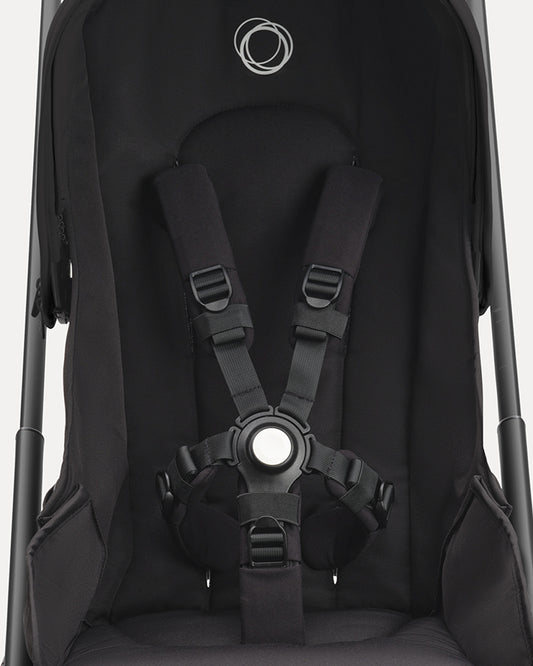 Bugaboo Dragonfly Lightweight Stroller-Unique & Patented One Hand Fold-Reversible & Flat Reclining Seat-Height Adjustable Parent Handle Bar-Travel System Compatible-Extra Large Storage Basket With Removable Bag-2 Years Warranty-For 0 to 4Y-Midnight Black