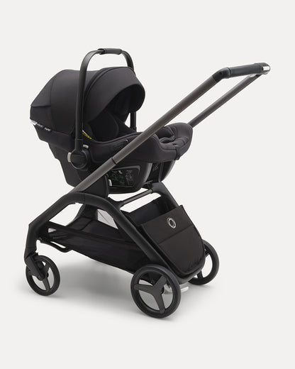 Bugaboo Dragonfly Lightweight Stroller-Unique & Patented One Hand Fold-Reversible & Flat Reclining Seat-Height Adjustable Parent Handle Bar-Travel System Compatible-Extra Large Storage Basket With Removable Bag-2 Years Warranty-For 0 to 4Y-Midnight Black