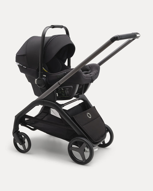 Bugaboo Dragonfly Lightweight Stroller-Unique & Patented One Hand Fold-Reversible & Flat Reclining Seat-Height Adjustable Parent Handle Bar-Travel System Compatible-Extra Large Storage Basket With Removable Bag-2 Years Warranty-For 0 to 4Y-Midnight Black