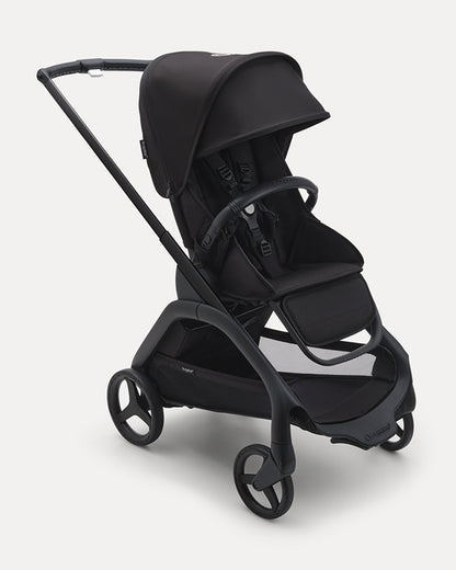 Bugaboo Dragonfly Lightweight Stroller-Unique & Patented One Hand Fold-Reversible & Flat Reclining Seat-Height Adjustable Parent Handle Bar-Travel System Compatible-Extra Large Storage Basket With Removable Bag-2 Years Warranty-For 0 to 4Y-Midnight Black