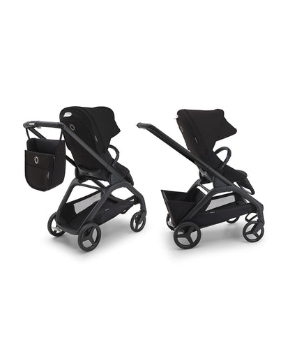 Bugaboo Dragonfly Lightweight Stroller-Unique & Patented One Hand Fold-Reversible & Flat Reclining Seat-Height Adjustable Parent Handle Bar-Travel System Compatible-Extra Large Storage Basket With Removable Bag-2 Years Warranty-For 0 to 4Y-Midnight Black