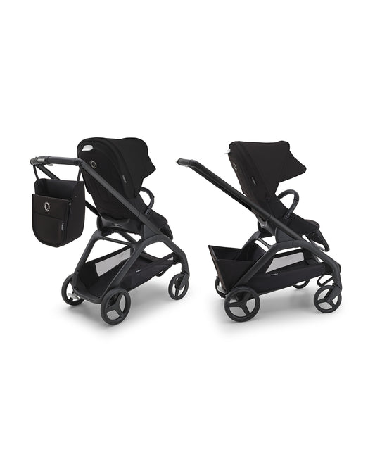 Bugaboo Dragonfly Lightweight Stroller-Unique & Patented One Hand Fold-Reversible & Flat Reclining Seat-Height Adjustable Parent Handle Bar-Travel System Compatible-Extra Large Storage Basket With Removable Bag-2 Years Warranty-For 0 to 4Y-Midnight Black