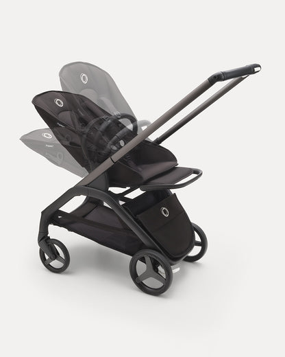 Bugaboo Dragonfly Lightweight Stroller-Unique & Patented One Hand Fold-Reversible & Flat Reclining Seat-Height Adjustable Parent Handle Bar-Travel System Compatible-Extra Large Storage Basket With Removable Bag-2 Years Warranty-For 0 to 4Y-Midnight Black