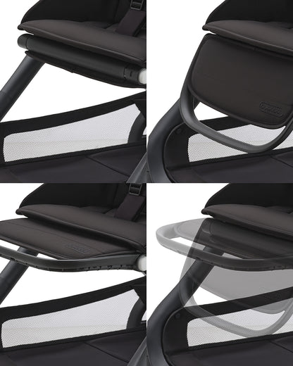 Bugaboo Dragonfly Lightweight Stroller-Unique & Patented One Hand Fold-Reversible & Flat Reclining Seat-Height Adjustable Parent Handle Bar-Travel System Compatible-Extra Large Storage Basket With Removable Bag-2 Years Warranty-For 0 to 4Y-Midnight Black