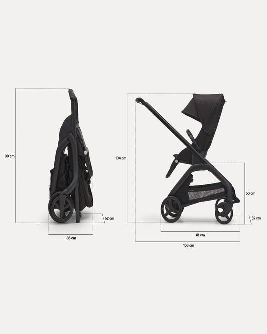 Bugaboo Dragonfly Lightweight Stroller-Unique & Patented One Hand Fold-Reversible & Flat Reclining Seat-Height Adjustable Parent Handle Bar-Travel System Compatible-Extra Large Storage Basket With Removable Bag-2 Years Warranty-For 0 to 4Y-Forest Green