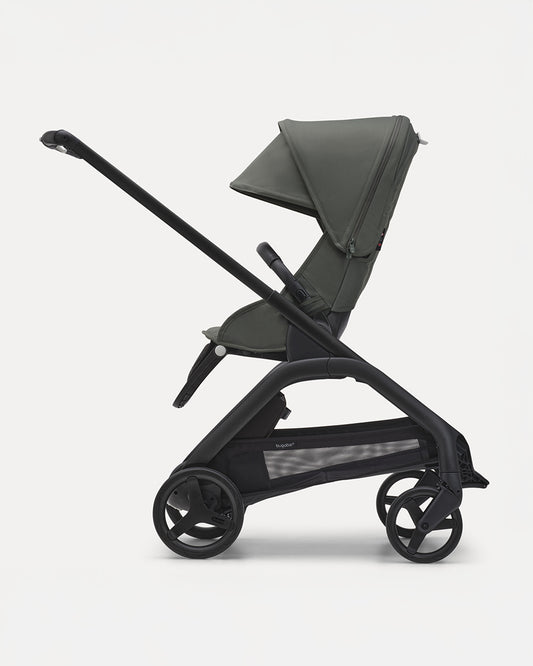 Bugaboo Dragonfly Lightweight Stroller-Unique & Patented One Hand Fold-Reversible & Flat Reclining Seat-Height Adjustable Parent Handle Bar-Travel System Compatible-Extra Large Storage Basket With Removable Bag-2 Years Warranty-For 0 to 4Y-Forest Green