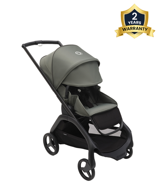 Bugaboo Dragonfly Lightweight Stroller-Unique & Patented One Hand Fold-Reversible & Flat Reclining Seat-Height Adjustable Parent Handle Bar-Travel System Compatible-Extra Large Storage Basket With Removable Bag-2 Years Warranty-For 0 to 4Y-Forest Green