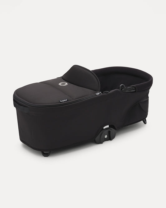 Bugaboo Dragonfly Baby Carry Cot-Folds With The Stroller-No Adapters Required-With Peek a Boo Window-Extendable & UPF 50+ Canopy-For 0 to 6M (Upto 9 Kg)-Midnight Black