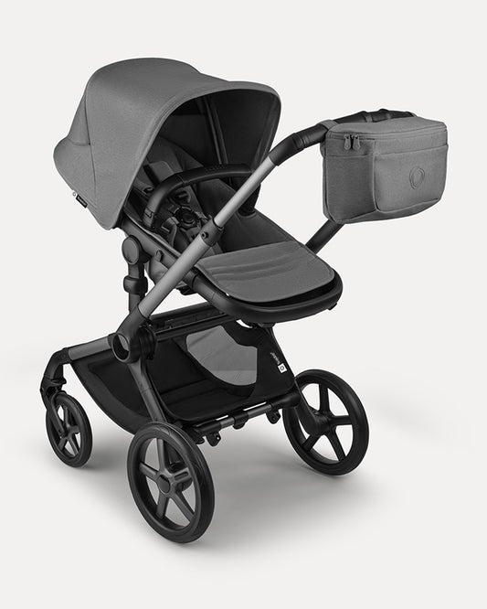 Bugaboo Organizer-Compatible With All Bugaboo Strollers Except Butterfly 2-Insulated Bottle Holder-Easy To Attach With Sturdy Velcro Strap-Grey Melange