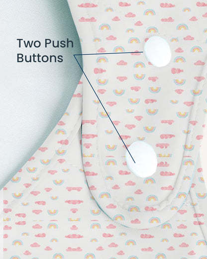 Polka Tots 100% Soft Muslin Cotton Bib With Lace Border-Two Push Buttons-Pack of 3-Pastel-For Infants