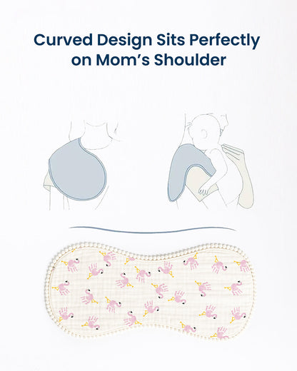 Polka Tots 100% Soft Muslin Cotton Burp Cloth With Lace Border-Pack of 3-Pastel-For Infants