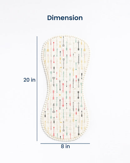 Polka Tots 100% Soft Muslin Cotton Burp Cloth With Lace Border-Pack of 3-Multicolor-For Infants