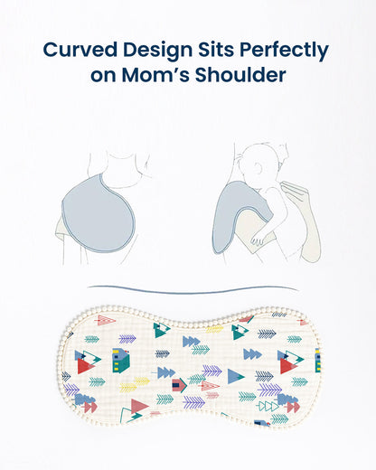 Polka Tots 100% Soft Muslin Cotton Burp Cloth With Lace Border-Pack of 3-Bright-For Infants