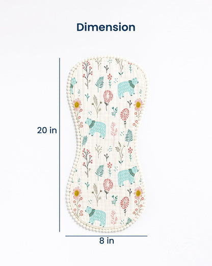 Polka Tots 100% Soft Muslin Cotton Burp Cloth With Lace Border-Pack of 3-Bright-For Infants