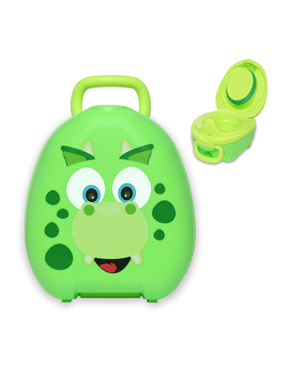 My Carry Potty Dinosaur Portable Potty Chair-With Water Tight Seal-Extra Tall Splash Guard & Non Slip Feet-15M+
