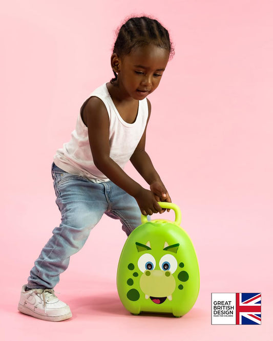 My Carry Potty Dinosaur Portable Potty Chair-With Water Tight Seal-Extra Tall Splash Guard & Non Slip Feet-15M+