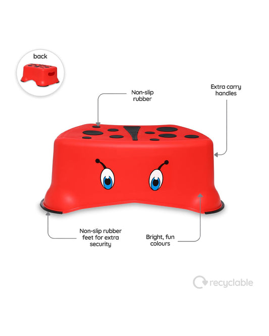 My Carry Potty Ladybird My Little Step Stool-With Anti Skid Base-Non Slip Top & Extra Carry Handles-15M+