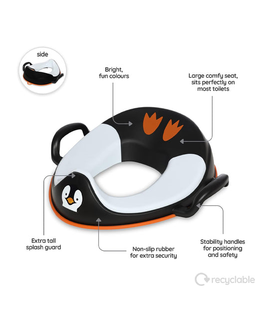 My Carry Potty Penguin My Little Trainer Potty Seat-With Tall Splash Guard-Non Slip Edges & Safety Handles-15M+