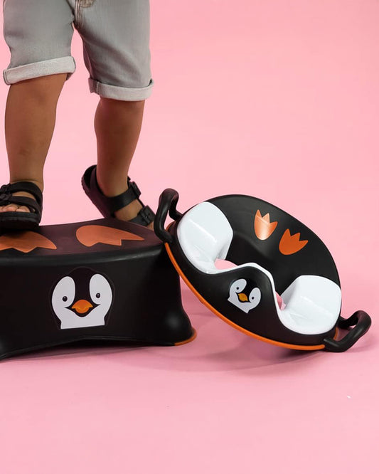 My Carry Potty Penguin My Little Trainer Potty Seat-With Tall Splash Guard-Non Slip Edges & Safety Handles-15M+