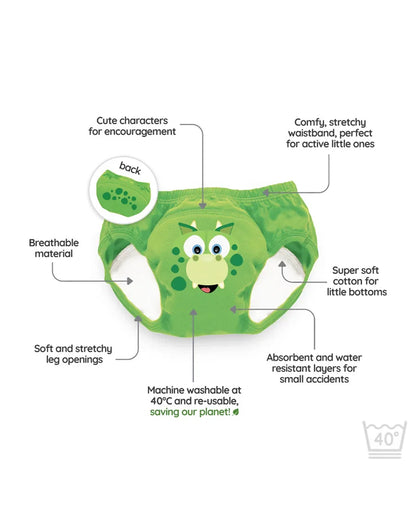 My Carry Potty Dinosaur My Little Training Pants-With Comfortable & Strechtable Waistband-3 Layer Absorbency & Super Soft Cotton-Pack of 3
