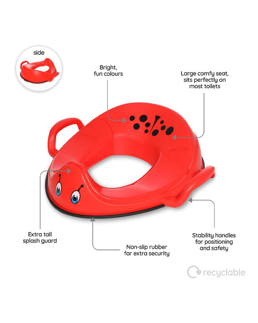 My Carry Potty Ladybird My Little Trainer Potty Seat-With Tall Splash Guard-Non Slip Edges & Safety Handles-15M+