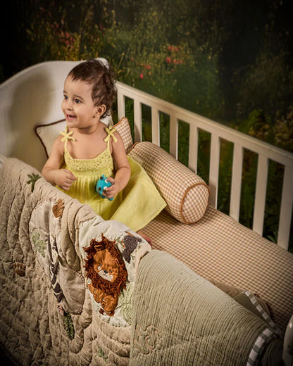 FA Home Baby Bedding Set-Jungle Safari-Hand Embroidered-Cotton-Natural-For Infants