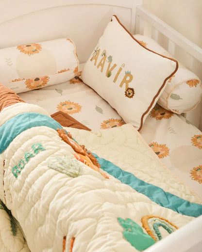 FA Home Baby Bedding Set-Lion's Roar-Hand Embroidered-Cotton-Beige-For Infants