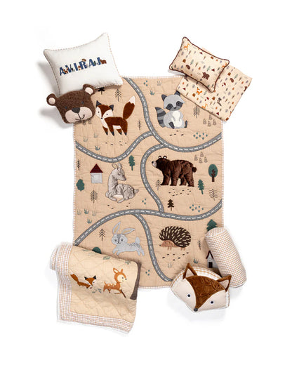 FA Home Baby Bedding Set-Woodland-Hand Embroidered-Cotton-Natural-For Infants