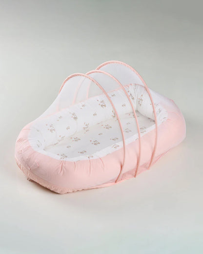 Aariro Cozy Nest Mosquito Net-Honey Bunny-Organic Cotton-Newborn Bed-0-8M