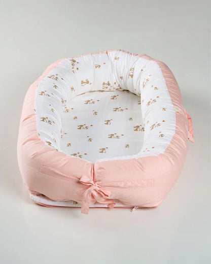 Aariro Cozy Nest-Baby Gadda Set-Honey Bunny-Organic Cotton-Newborn Bed-0-8M