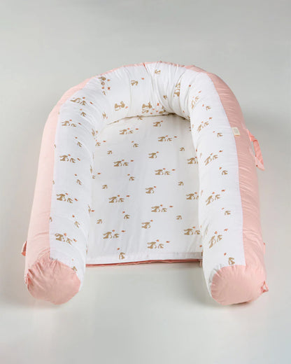 Aariro Cozy Nest-Baby Gadda Set-Honey Bunny-Organic Cotton-Newborn Bed-0-8M