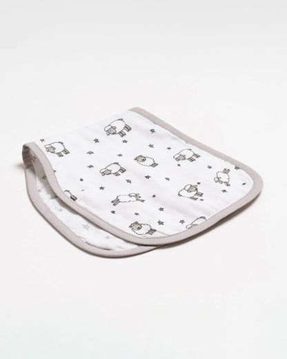Aariro Organic Cotton Burp Cloth-Multi Layered & Reversible-Counting Sheep-For Infants