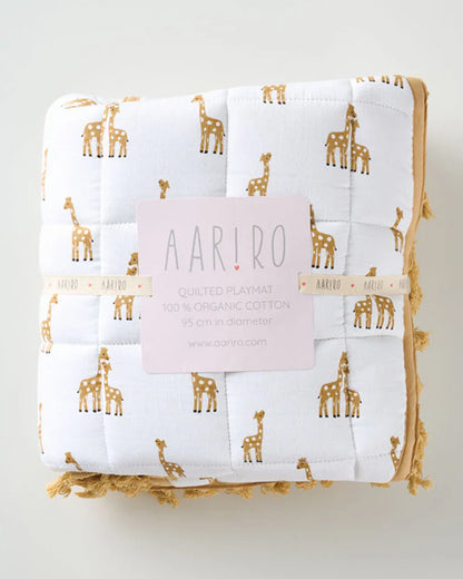Aariro Stand Tall Round Playmat-100% Organic Cotton-Hypoallergenic & Non-Toxic-0 to 6M