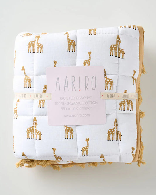 Aariro Stand Tall Round Playmat-100% Organic Cotton-Hypoallergenic & Non-Toxic-0 to 6M