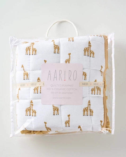 Aariro Stand Tall Round Playmat-100% Organic Cotton-Hypoallergenic & Non-Toxic-0 to 6M
