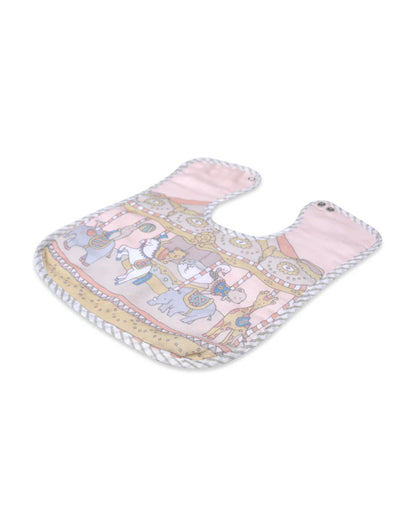 Masilo 100% Organic Cotton Muslin Classic Bib-Two Snap Button-Adjustable Fit-Carnival Pink-For Infants