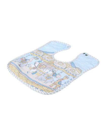 Masilo 100% Organic Cotton Muslin Classic Bib-Two Snap Button-Adjustable Fit-Carnival Blue-For Infants